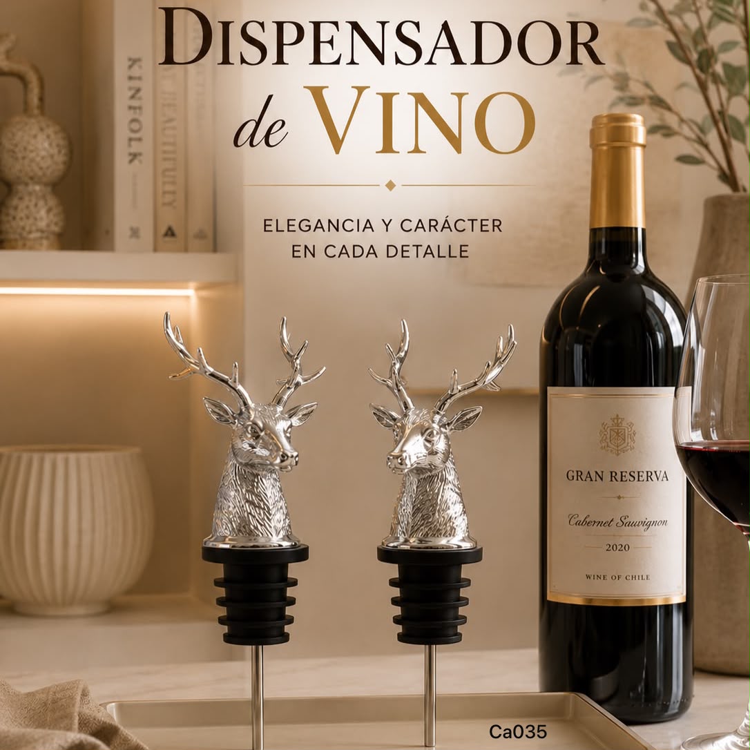Dispensador de botellas metalico venado plateado 11.5*6cm